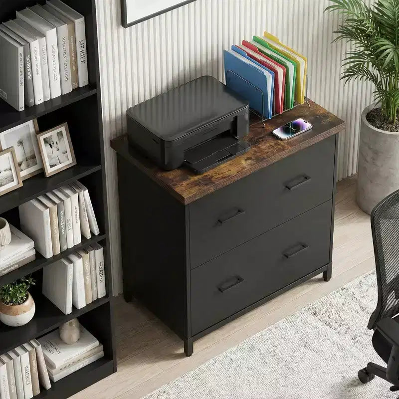 MAYEERTY 2-Drawer Lateral Filing Cabinet, Office Printer Stand Storage Cabinet
