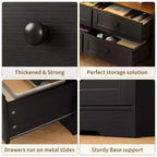 Cassettiera a 6 cassetti con luci, cassettiera in legno da 160 cm con ripiani aperti, mobile TV contenitore per soggiorno, camera da letto, ingresso