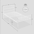 Coolmee Struttura Letto Matrimoniale in Metallo con Testiera e Pediera, Struttura Letto Classica in Metallo con Ornamento in Ferro Battuto