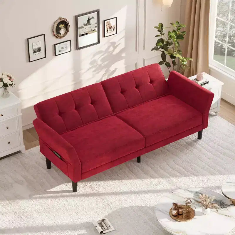 Acekool 89 Divano Letto Futon, Divano Letto Convertibile Moderno con Schienale e Braccioli Regolabili, Divano a 3 Posti
