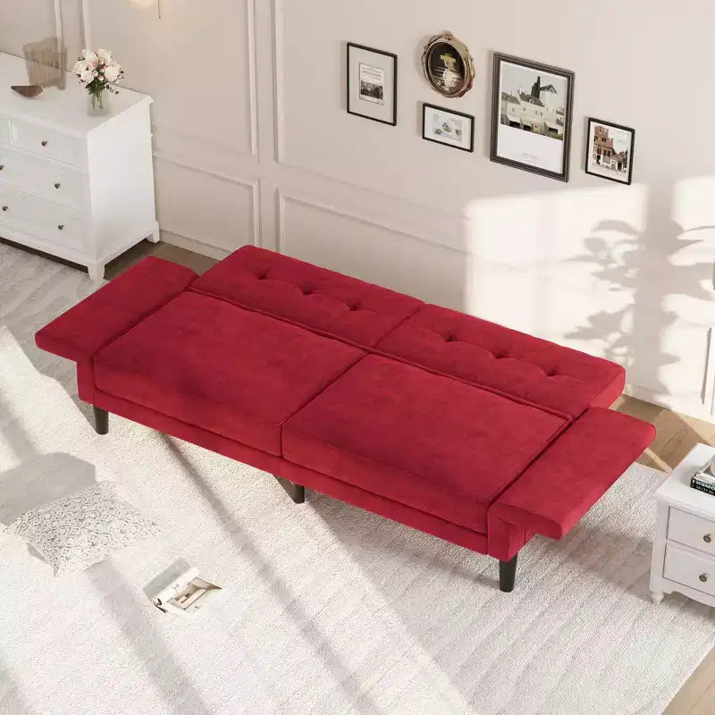 Acekool 89 Divano Letto Futon, Divano Letto Convertibile Moderno con Schienale e Braccioli Regolabili, Divano a 3 Posti