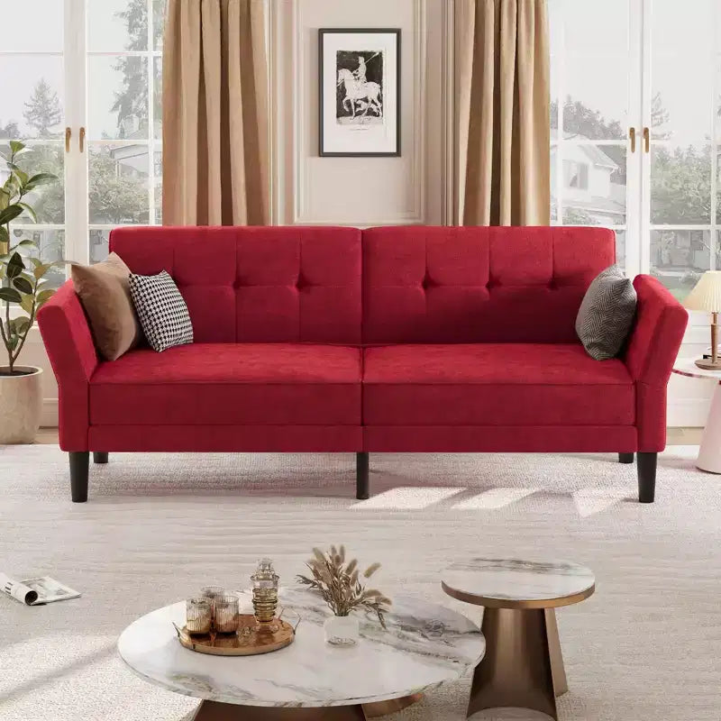 Acekool 89 Divano Letto Futon, Divano Letto Convertibile Moderno con Schienale e Braccioli Regolabili, Divano a 3 Posti