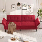 Acekool 89 Divano Letto Futon, Divano Letto Convertibile Moderno con Schienale e Braccioli Regolabili, Divano a 3 Posti