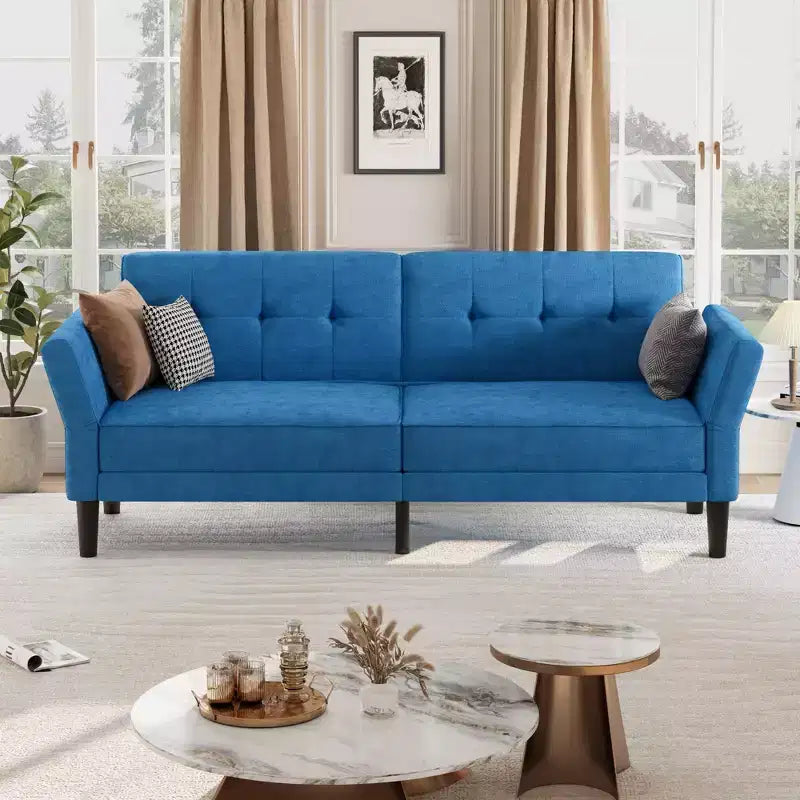 Acekool 89 Divano Letto Futon, Divano Letto Convertibile Moderno con Schienale e Braccioli Regolabili, Divano a 3 Posti