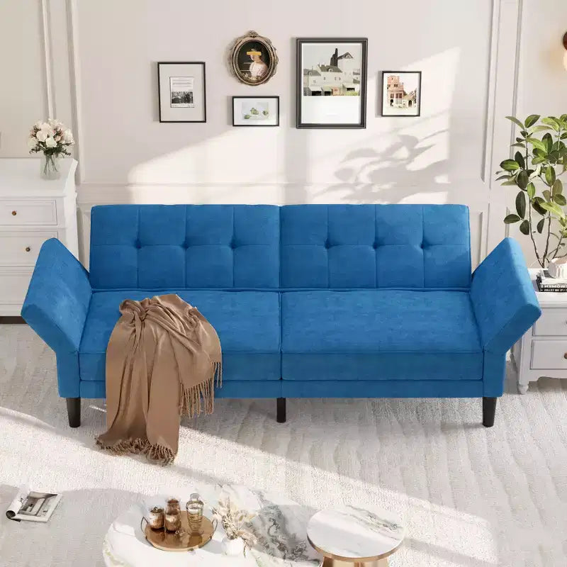 Acekool 89 Divano Letto Futon, Divano Letto Convertibile Moderno con Schienale e Braccioli Regolabili, Divano a 3 Posti