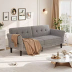 Acekool 89 Divano Letto Futon, Divano Letto Convertibile Moderno con Schienale e Braccioli Regolabili, Divano a 3 Posti