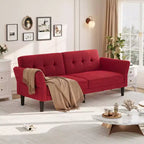 Acekool 89 Divano Letto Futon, Divano Letto Convertibile Moderno con Schienale e Braccioli Regolabili, Divano a 3 Posti