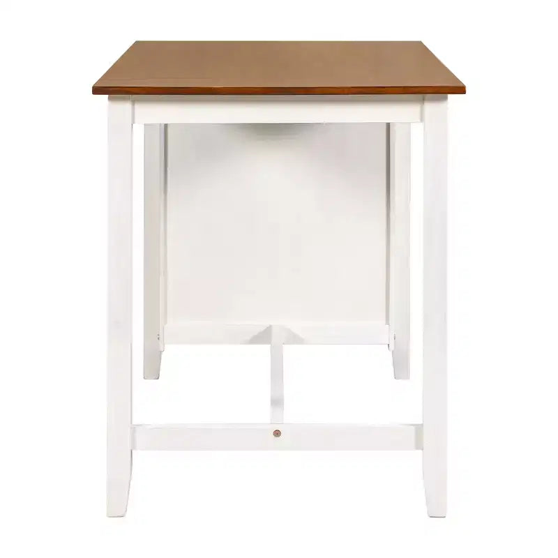 Set da pranzo alto per 4 persone, tavolo da bar in legno con ripiano portaoggetti e 2 sgabelli e 2 sedie per piccoli spazi