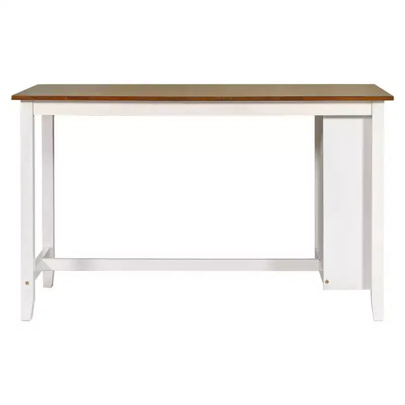 Set da pranzo alto per 4 persone, tavolo da bar in legno con ripiano portaoggetti e 2 sgabelli e 2 sedie per piccoli spazi