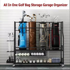 Porta sacche da golf con ruote e cassetti - Organizzatore a 4 sacche per garage e casa