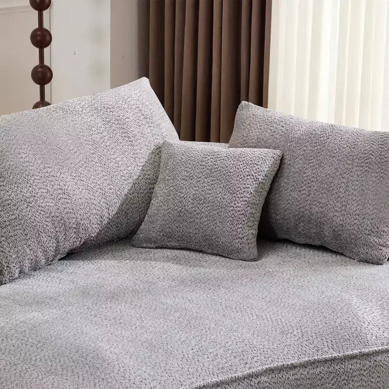 Divano senza struttura in ciniglia ad alta resilienza Clihome - Divano moderno compresso da 124,5 cm per soggiorno