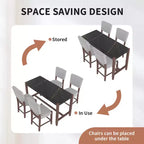 Set da pranzo per 4 persone con tavolo ad altezza bancone in marmo, set da 5 pezzi con tavolo da bar e 4 sedie imbottite per sala da pranzo, pub, cucina, piccoli spazi