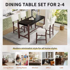 Set da pranzo per 4 persone con tavolo ad altezza bancone in marmo, set da 5 pezzi con tavolo da bar e 4 sedie imbottite per sala da pranzo, pub, cucina, piccoli spazi