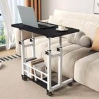 Standing Desk Adjustable Height, Mobile Small Stand Up Computer Rolling Desks Portable Laptop Desks with Wheels for Home Office, Height 27-35.5