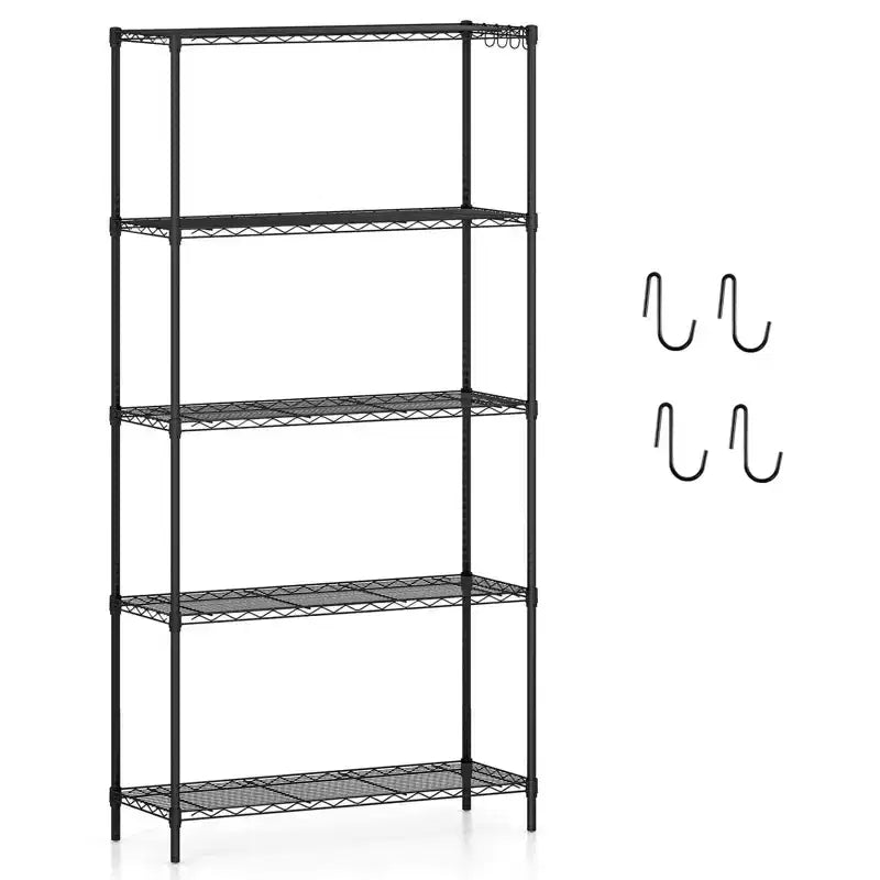 Costway Scaffale Metallico a 5 Ripiani con Mensola a Filo a V per Cucina di Casa e Garage