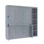 Letto a scomparsa matrimoniale/queen size con libreria, letto a scomparsa in legno con scrivania, letto a scomparsa pieghevole per camera degli ospiti/ufficio