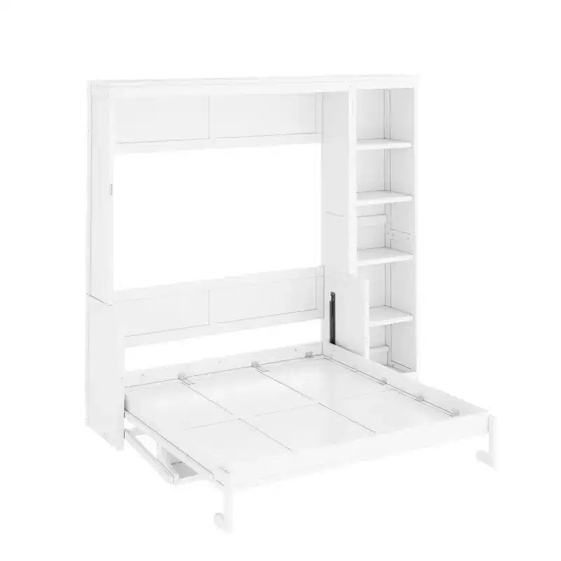 Letto a scomparsa matrimoniale/queen size con libreria, letto a scomparsa in legno con scrivania, letto a scomparsa pieghevole per camera degli ospiti/ufficio