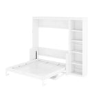 Letto a scomparsa matrimoniale/queen size con libreria, letto a scomparsa in legno con scrivania, letto a scomparsa pieghevole per camera degli ospiti/ufficio