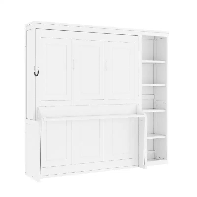 Letto a scomparsa matrimoniale/queen size con libreria, letto a scomparsa in legno con scrivania, letto a scomparsa pieghevole per camera degli ospiti/ufficio