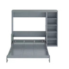 Letto a scomparsa matrimoniale/queen size con libreria, letto a scomparsa in legno con scrivania, letto a scomparsa pieghevole per camera degli ospiti/ufficio