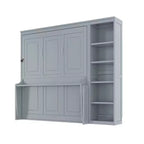 Letto a scomparsa matrimoniale/queen size con libreria, letto a scomparsa in legno con scrivania, letto a scomparsa pieghevole per camera degli ospiti/ufficio