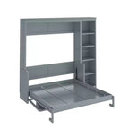 Letto a scomparsa matrimoniale/queen size con libreria, letto a scomparsa in legno con scrivania, letto a scomparsa pieghevole per camera degli ospiti/ufficio