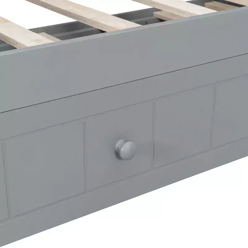 Bellemave Lettino a baldacchino singolo con rotelle, Struttura letto in legno salvaspazio per camera da letto.