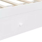 Bellemave Lettino a baldacchino singolo con rotelle, Struttura letto in legno salvaspazio per camera da letto.