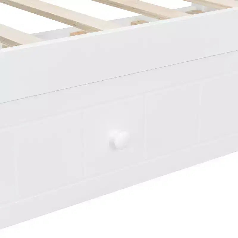 Bellemave Lettino a baldacchino singolo con rotelle, Struttura letto in legno salvaspazio per camera da letto.