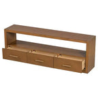 Mobile TV Whisen e console multimediale scanalata, elegante mobile TV con 3 cassetti, maniglie minimaliste in metallo - Marrone