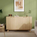 COZONY Modern Fluted Accent Credenza with Doors & Adjustable Shelves, 55.1 Wood Buffet Cabinet for Living Room, Dining Room, Entryway Storage