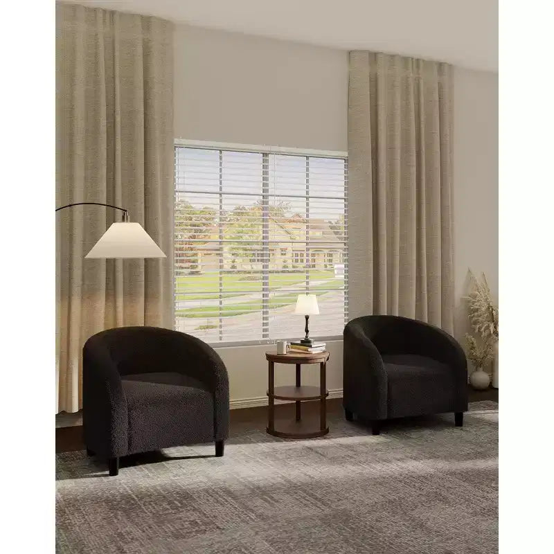 Poltrona accent in tessuto Bouclé grigio – Morbida e confortevole per salotto, camera da letto o ufficio