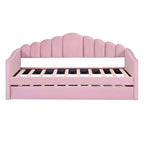 MAYEERTY Letto imbottito con rotelle per letto singolo, in velluto, per camera da letto, rosa