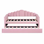 MAYEERTY Letto imbottito con rotelle per letto singolo, in velluto, per camera da letto, rosa