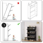Cassettiera Portascarpe a 3 Ribalte Stile Rustico Mobile Scarpiera Sottile Nascosta Organizer per Scarpe Autoportante Salvaspazio per Ingresso Piccoli Spazi