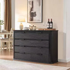 Comò moderno a 8 cassetti per camera da letto, comò ampio 52", cassettiera con profilo curvo per soggiorno o ingresso-Panipeachy
