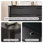 Comò moderno a 8 cassetti per camera da letto, comò ampio 52", cassettiera con profilo curvo per soggiorno o ingresso-Panipeachy