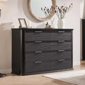 Modern 8-Drawer Dresser for Bedroom, 52 Wide Dresser Chest of Drawers, Curved Profile Chest Dresser for Living Room or Entryway-Panipeachy