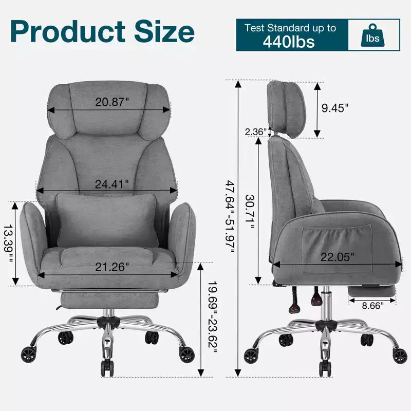 HOFFREE Sedia da Ufficio Girevole Regolabile con Braccioli Ribaltabili, Schienale Reclinabile e Supporto Lombare - Capacità 200 kg, Ideale per l'Home Office