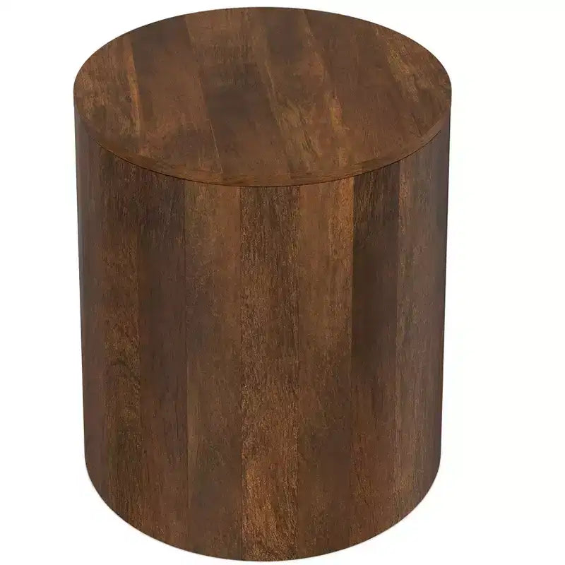 Tavolino contemporaneo Hillmount da 50 cm in legno massello di mango