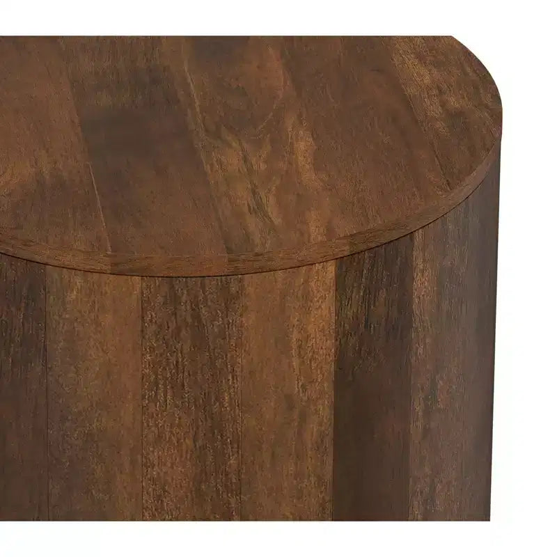 Tavolino contemporaneo Hillmount da 50 cm in legno massello di mango