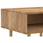 Tavolino quadrato contemporaneo Jovie in legno massello di mango, larghezza 20 pollici, colore naturale