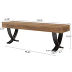 Panca moderna GDFStudio Benson da 60 in legno e metallo