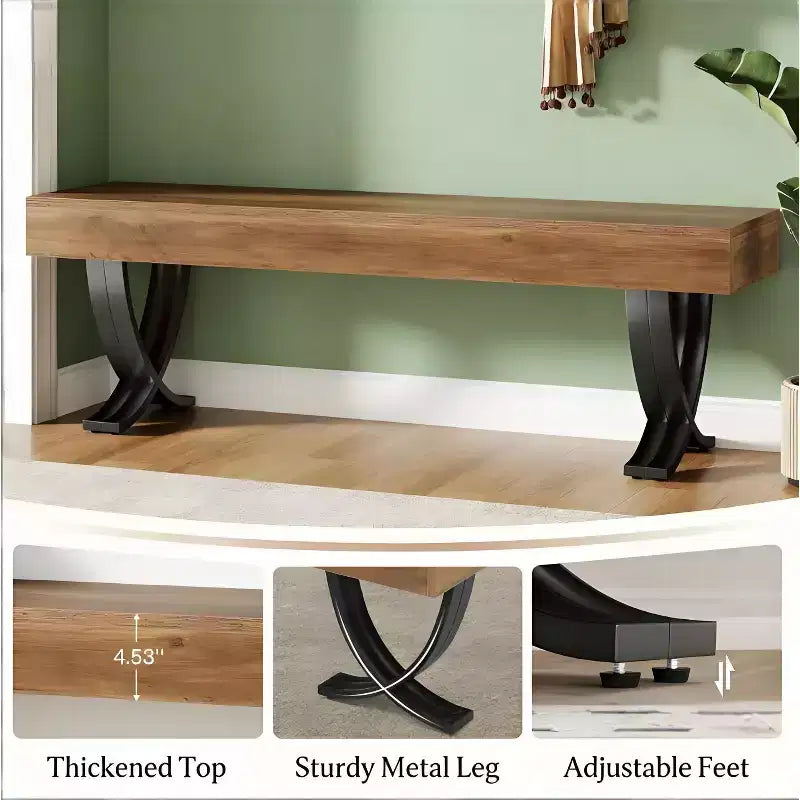 Panca moderna GDFStudio Benson da 60 in legno e metallo