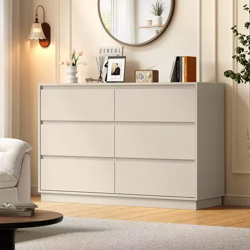 47 Wide 6 Drawer Dresser for Bedroom with Charging Station