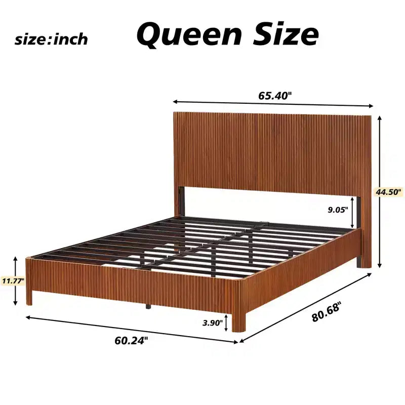 Struttura letto GDFStudio Whitmore in legno rustico curvato con robusto supporto in ferro