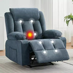 COZONY Oversized Manual Recliner Chair with Vibration Massage, Heat & Side Pockets for Living Room