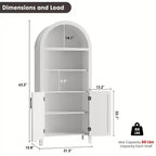 Libreria ad arco con ante in rattan, scaffale moderno a 5 ripiani per casa/ufficio/biblioteca