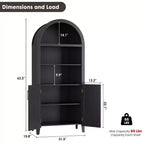 Libreria ad arco con ante in rattan, scaffale moderno a 5 ripiani per casa/ufficio/biblioteca