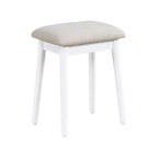 GDFStudio Charlotte Set Scrivania Trucco Moderno in Legno con Specchio Illuminato a LED, Cassetti e Sgabello